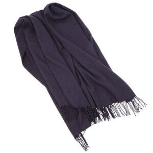 RH Restoration Hardware 100% Cashmere Fringe Trim Purple Thrown Blanket 50 x 69